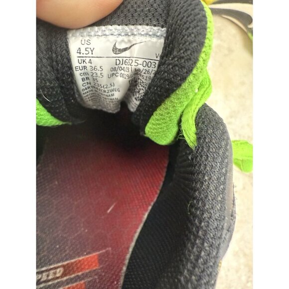 Nike ALPHA HUARACHE 4 KEYSTONE GS 'BLACK OPTI YELLOW' Youth Baseball Cleats 4.5Y - Picture 5 of 13